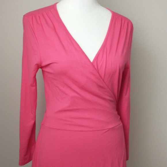 Banana Republic pink jersey knit wrap dress S - Picture 3 of 9
